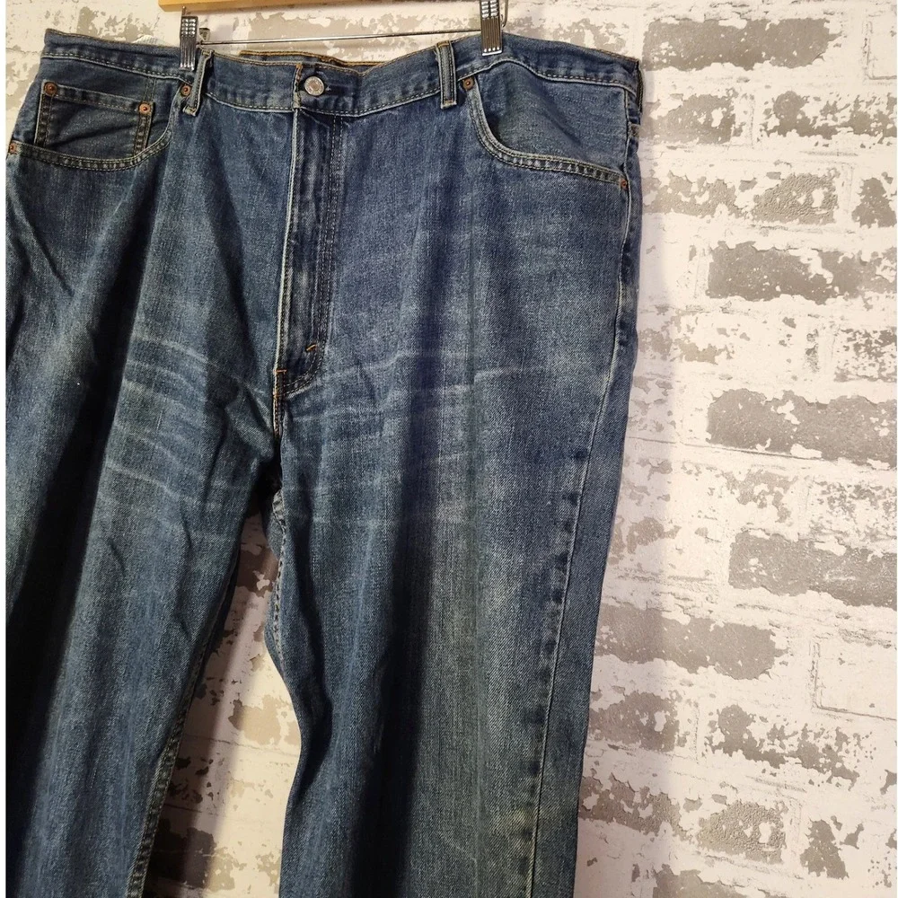 Levi's 550 Relaxed Fit Straight Blue Denim Jeans Men Big & Tall 46x30 Light Wash
